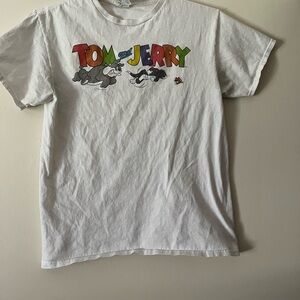 Tom and Jerry Unisex White T-Shirt